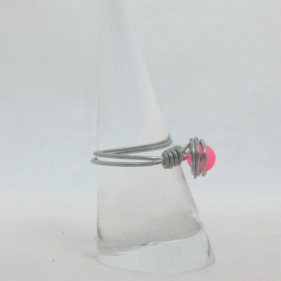 New Stainless Wrap Pink Quartz Hand Crafted Ring - Picture 4 of 9